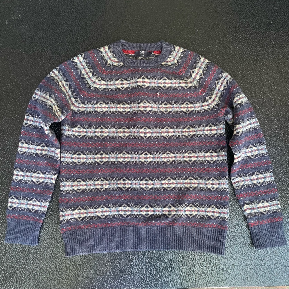 J. Crew Men's Multicolor Patterned Crewneck Sweater